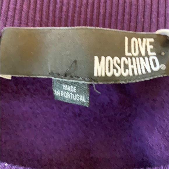 Love Moschino Purple short sleeve t-abirt sweatshirt dress size 2 NWT - Picture 11 of 12
